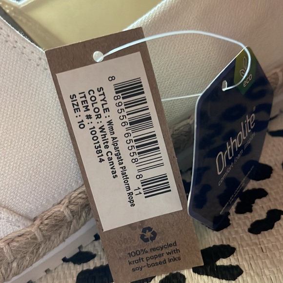 Tom’s Womens Alpargata Platform Rope White Canvas Slip On Shoes Size 10 NWT - Picture 6 of 6